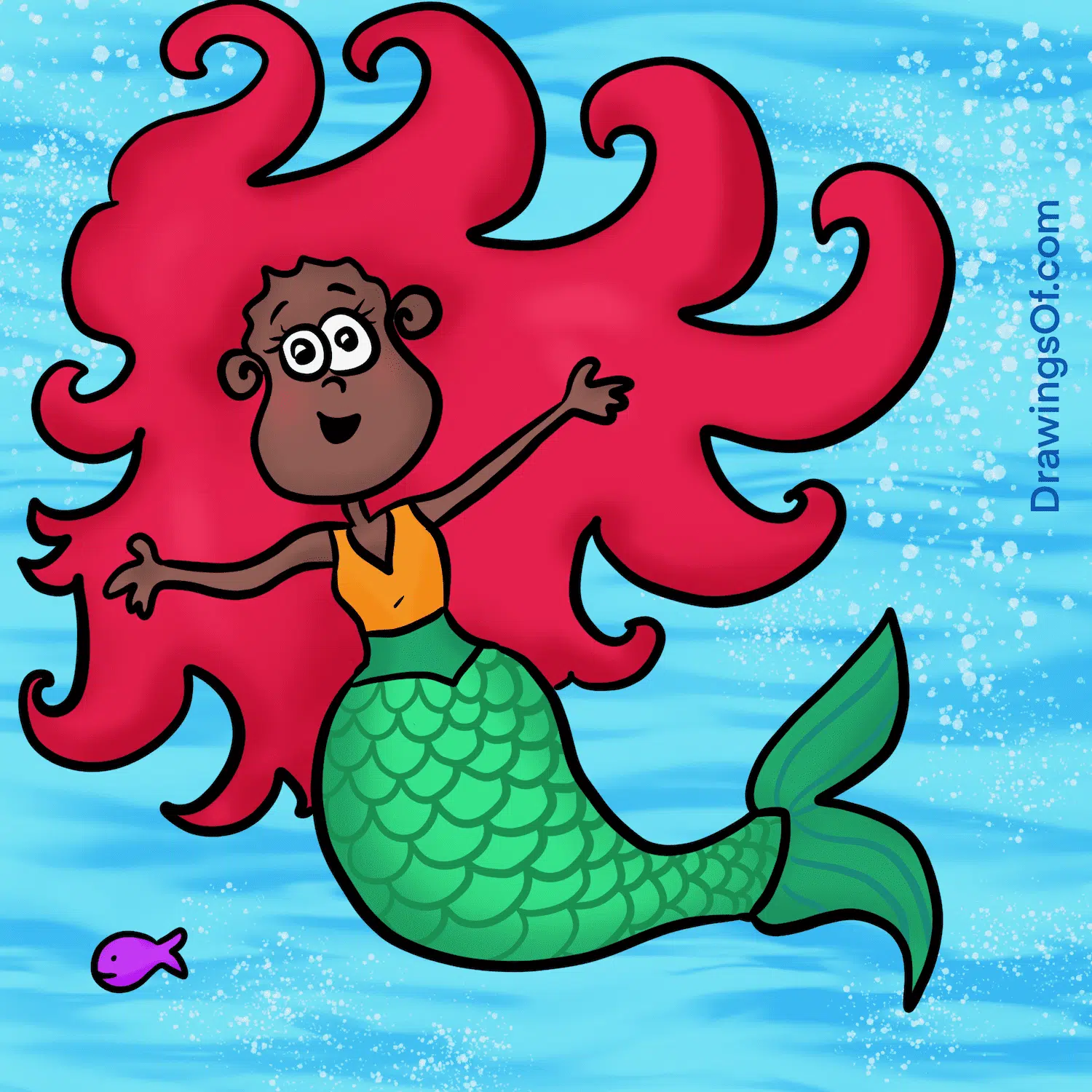 Cute, easy mermaid drawing!
