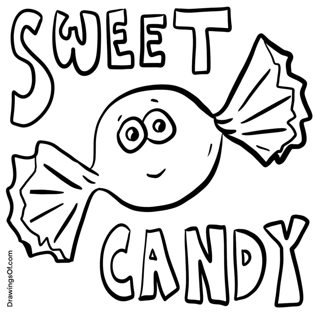 Black and white candy art to color in